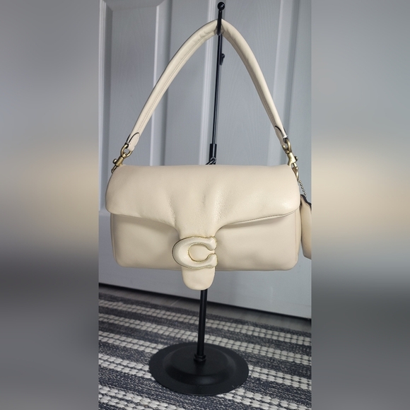 Coach Tabby Ivory Leather Shoulder Bag with Gold Hardware C0772 - Picture 4 of 11